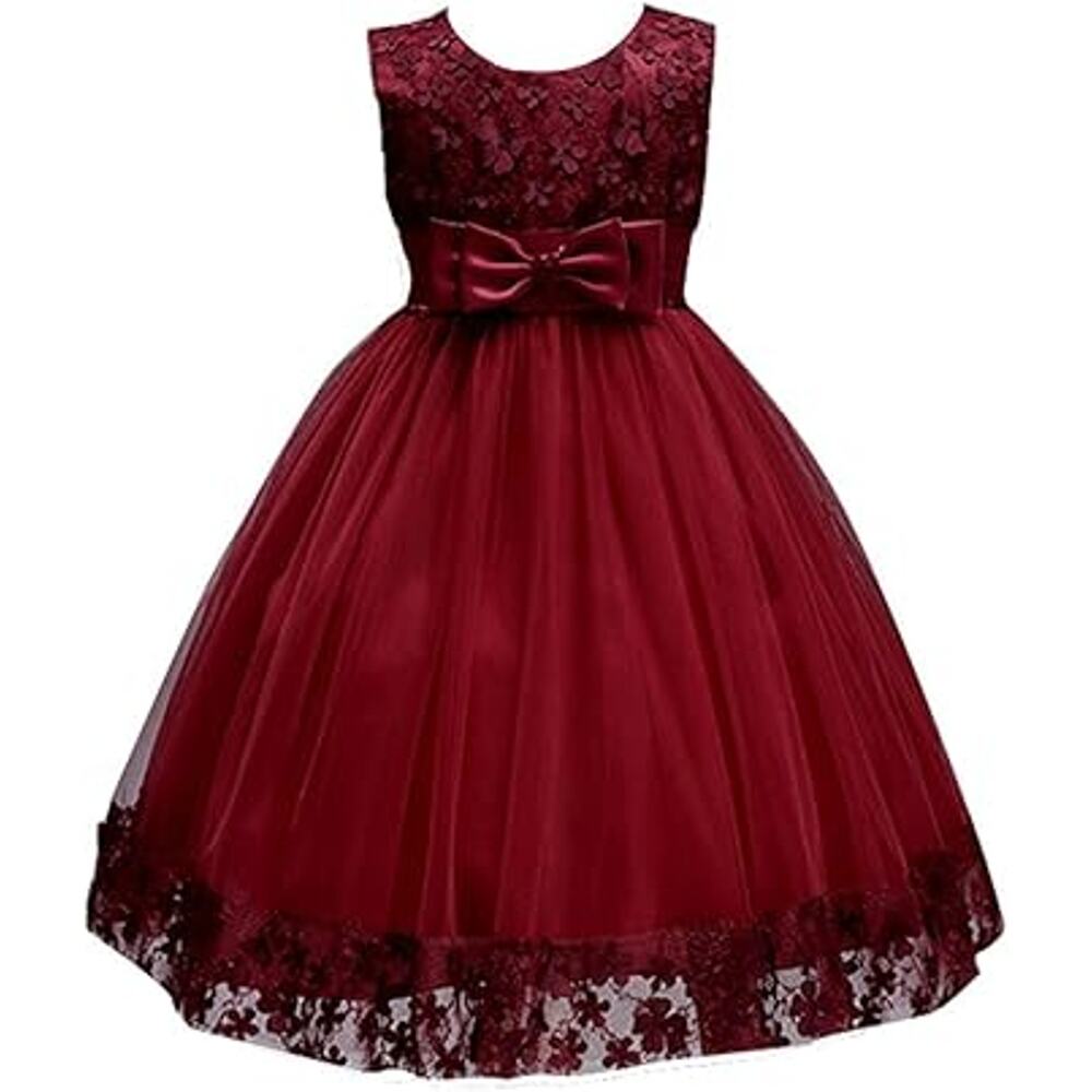Big Girl Flower Dresses Pageant Party Baptism Baby Sleeveless Girls Toddler